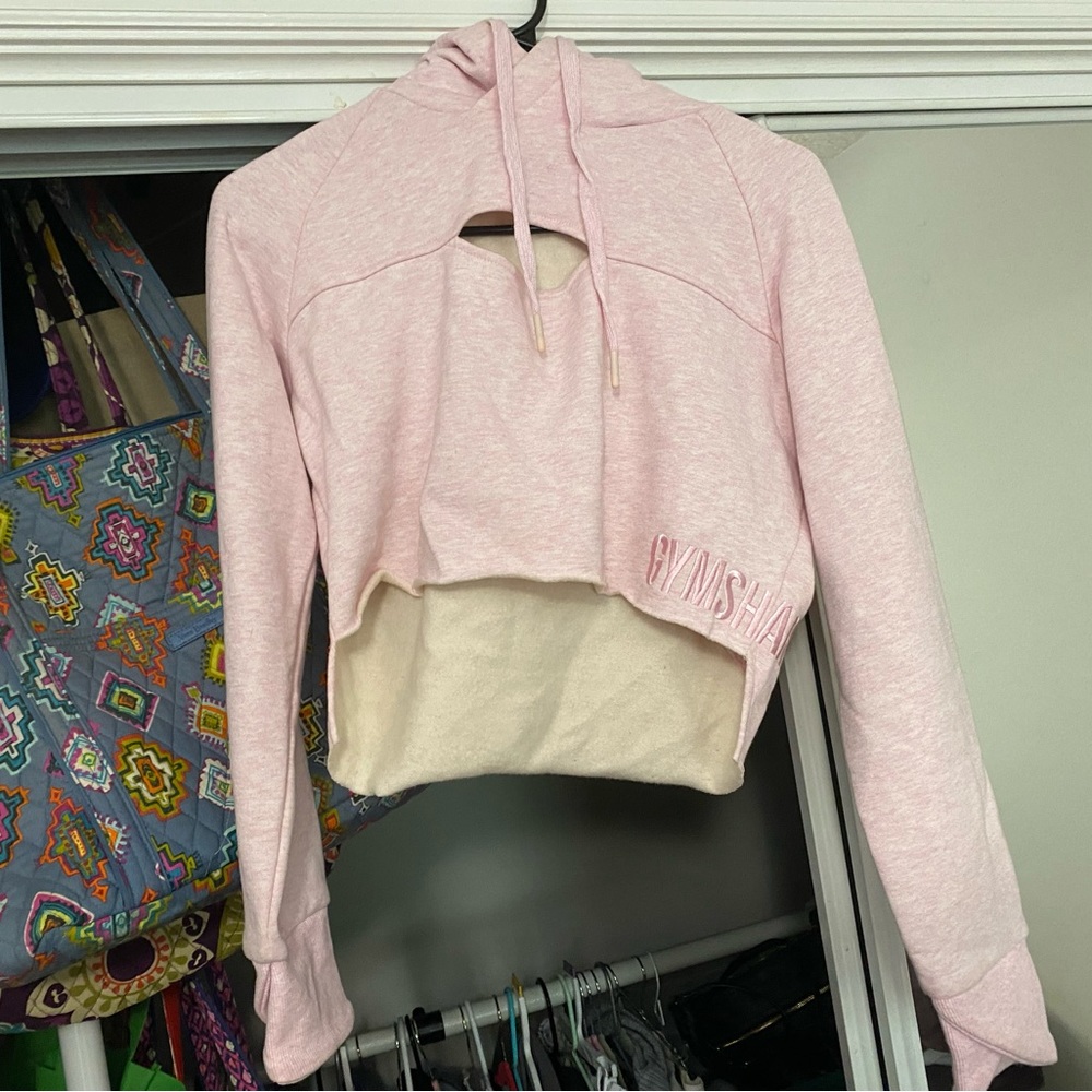 Gymshark Pink Cropped Hoodie